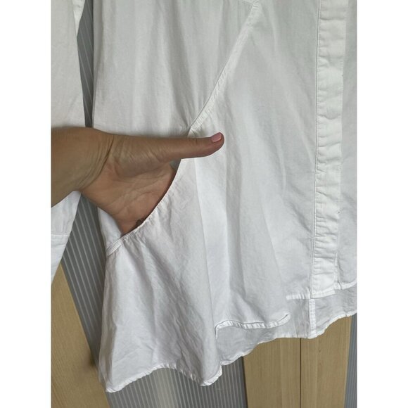 7 For All Mankind Women's White Cotton Hi-Low Ruffles Tunic Top Size XS Casual - Picture 3 of 5